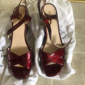Red Prada Wedges